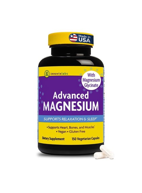 Advanced Magnesium Capsules - 150 Ct, 210 mg - Chelated Magnesium Glycinate and Malate, High Absorption, Promotes Relaxation, Bones, Muscle Health, Vegan Magnesium Malate Sleep Supplement