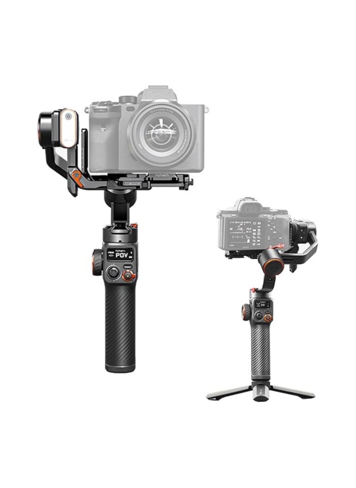 iSteady MT2 Kit 3-Axis Camera Stabilizer Gimbal Stabilizer for Smartphones 1.2kg/2.64lbs Load Support BT Connection with AI Vision Sensor and Fill Light Module Compatible with Phone Camera
