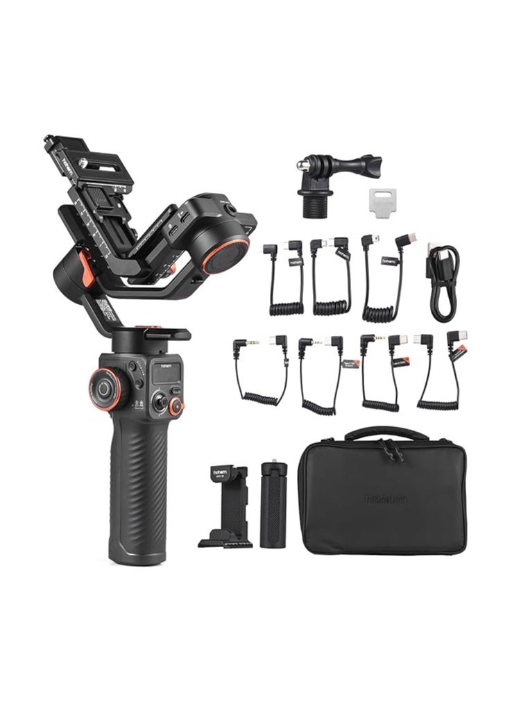 iSteady MT2 Kit 3-Axis Camera Stabilizer Gimbal Stabilizer for Smartphones 1.2kg/2.64lbs Load Support BT Connection with AI Vision Sensor and Fill Light Module Compatible with Phone Camera