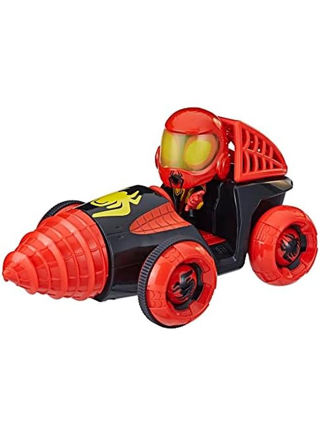 سبايدي اند هيز اميزينج فريندز مجموعة لعب سيارة مارفل ويب سبينرز مايلز مع دريل سبينر مع شخصية مركبة وإكسسوارات سيارات لعبة للأطفال من سن 3 سنوات فما فوق - Image 3