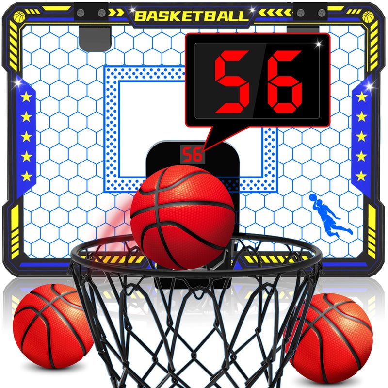 ZIZZ Indoor Basketball Hoop for Kids Mini Over The Door Basketball Hoops Basketball Hoop Indoor Best Basketball Toys Gifts for 6 7 8 9 10 11 12 Year Old Boys - Image 4