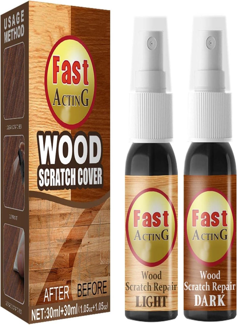 GGOOT Wooden Scratch Remover Spray, Fix It Wood Scratch Repair Spray Wood Floor Contact Cleaner Spray Furniture Repair Kit Repair Paint Polisher For Floors Desks Waxing Refinishing - Image 1