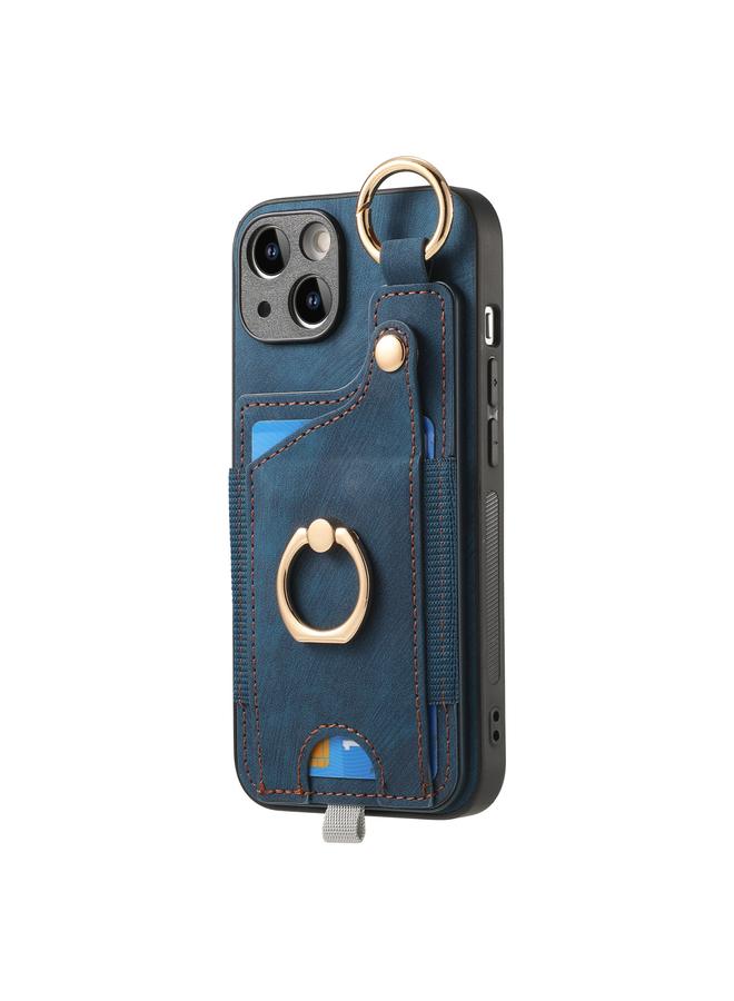 زبون جراب لهاتف iPhone 11 Pro Max بتصميم كلاسيكي مع حلقة تعليق وحقيبة بطاقات - Image 1