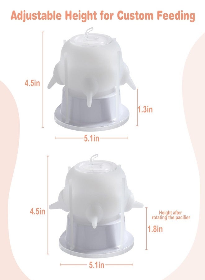 حلمة رضاعة من إليفونيكس للقطط الصغيرة، حلمة رضاعة مع 4 حلمات قابلة للتعديل والفصل - بديل مثالي لزجاجات الرضاعة، مغذي للجراء والقطط حديثة الولادة، سعة 200 مل (أبيض) - Image 4