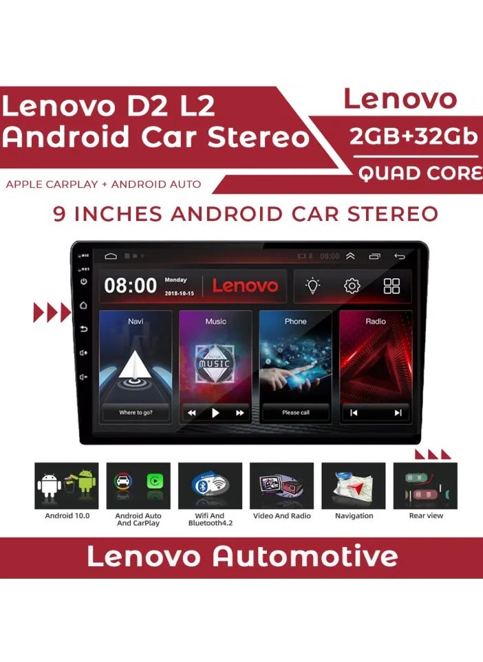 Lenovo 9 Inch Android Car Stereo Lenovo 2GB RAM 32GB ROM Support Apple Carplay Android Auto Wireless Bluetooth USB Video Audio Playback High Definition Screen  - Image 4