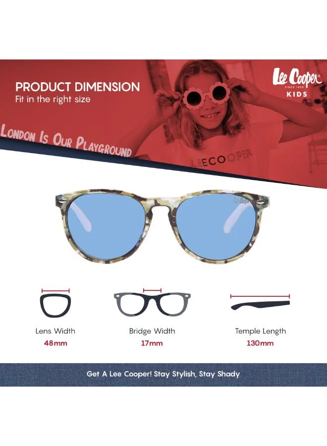 Lee Cooper Polarized Sunglasses Blue Frame Blue Mirror Mirror Lens 48mm  - LCK106C02