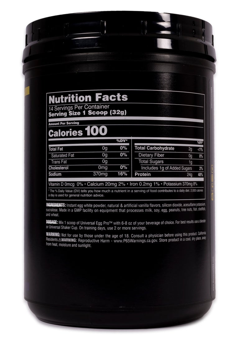 UNIVERSAL NUTRITION - Universal Nutrition EGG Pro White Egg Protein Powder Vanilla - Image 1