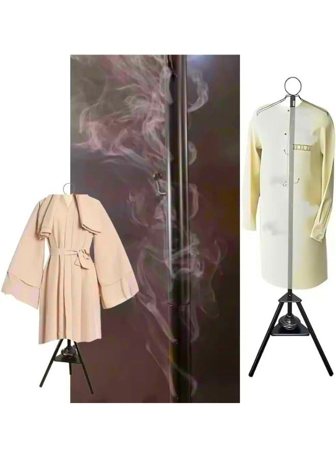 Chase Up Clothes Incense Burner Stand, Coat Rack with Incense Burner, Freestanding Metal Coat Rack with Hooks and Holes, Steam Hanging Coat Rack for Hanging Robes, Coats and Hats (Black 184cm) - Image 3