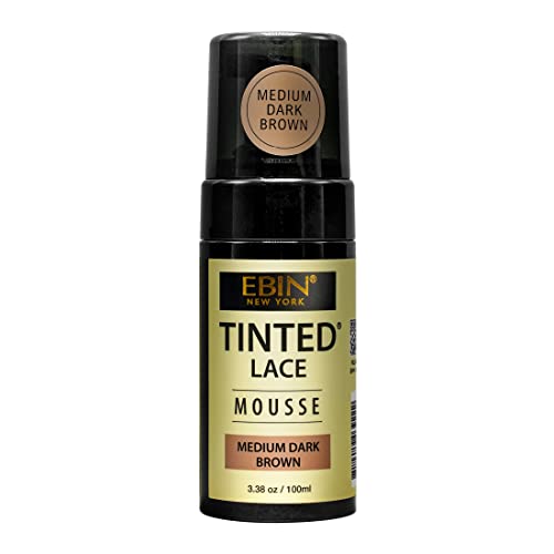 EBIN NEW YORK TINTED LACE MOUSSE Medium Dark Brown 338oz 100ml Lightweight Foam with Highly Pigmented Perfect Matching with Flawless Finish - Image 2