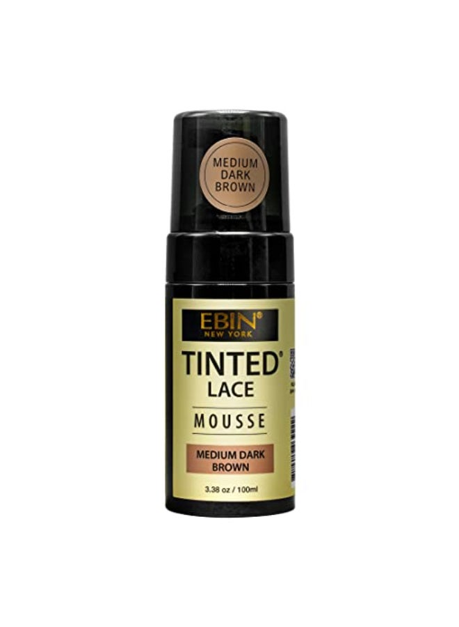 EBIN NEW YORK TINTED LACE MOUSSE Medium Dark Brown 338oz 100ml Lightweight Foam with Highly Pigmented Perfect Matching with Flawless Finish - Image 1