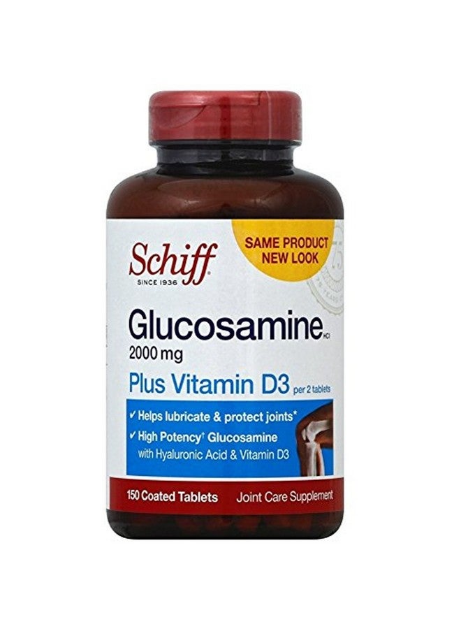 Schiff Glucosamine 2000mg with Vitamin D3 and Hyaluronic Acid, 150 Tablets - Joint Supplement
