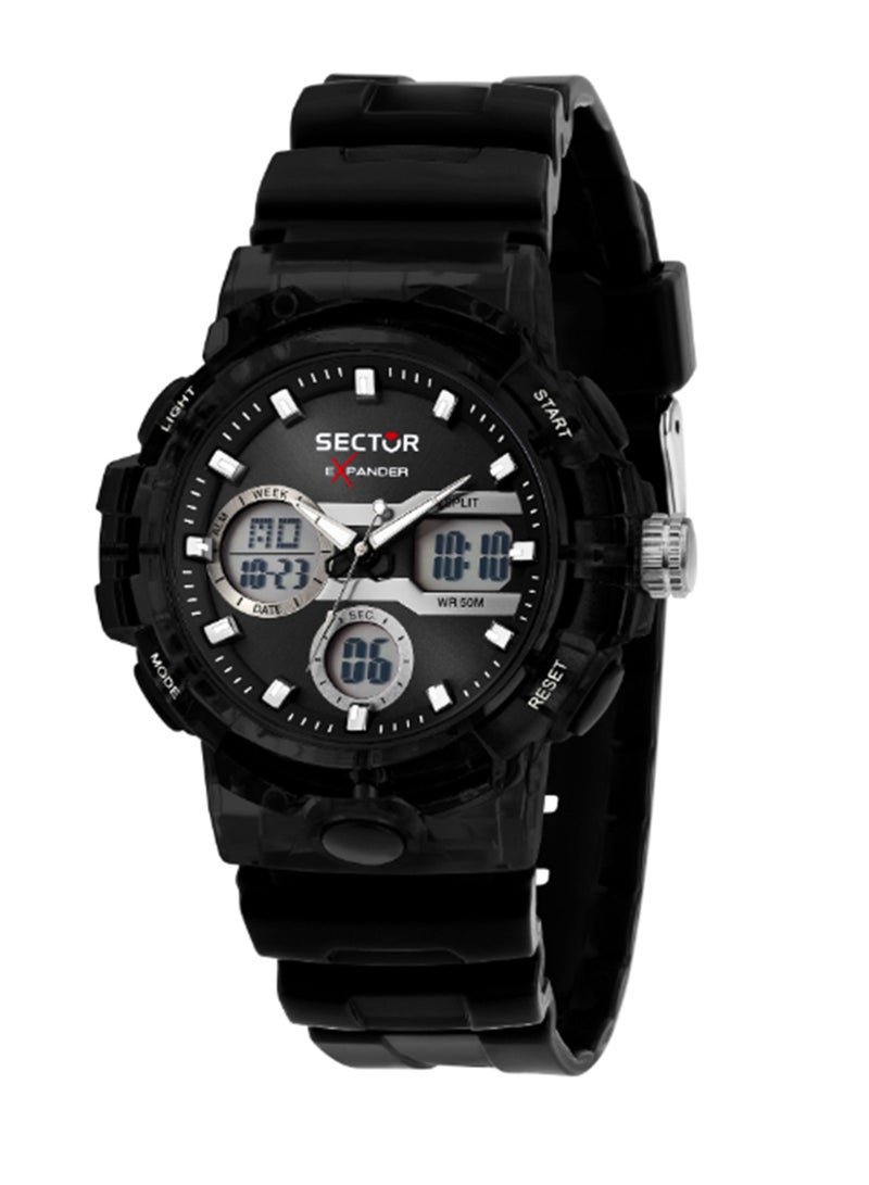 Sector EX-46 43MM DIGITAL BLACK DIAL BLACK ST - Image 1