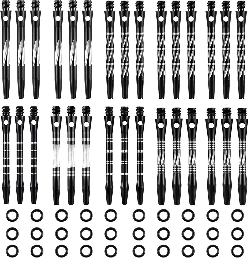 Skylety 30 Pcs Dart Shafts for Steel Tip Medium 2BA Thread Aluminium Alloy Dart Stems 50 mm 53 mm with Rubber Rings Replacement Harrows Dart Accessories and Flights - Image 1