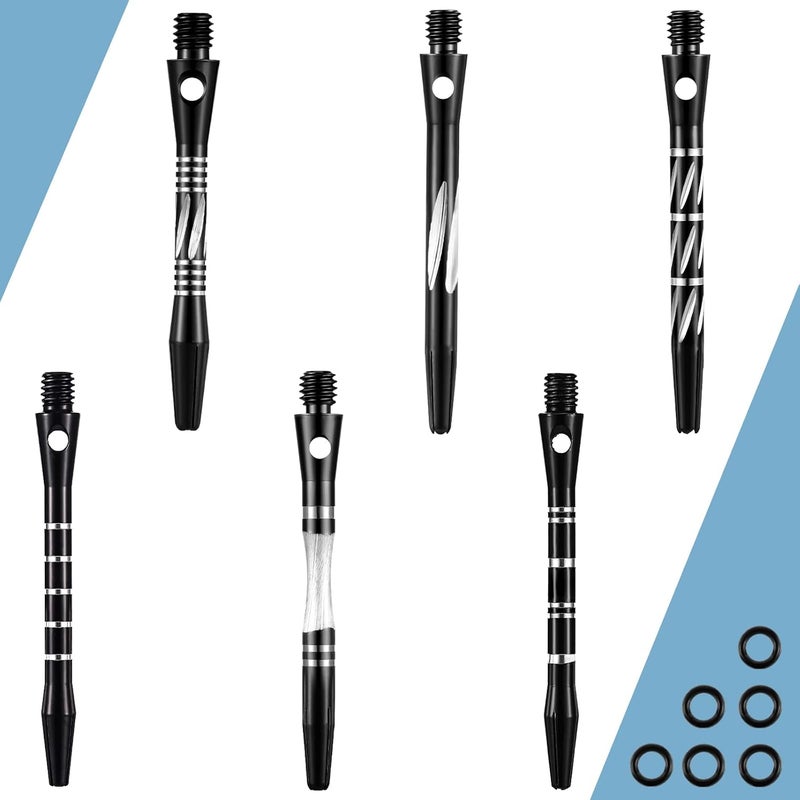 Skylety 30 Pcs Dart Shafts for Steel Tip Medium 2BA Thread Aluminium Alloy Dart Stems 50 mm 53 mm with Rubber Rings Replacement Harrows Dart Accessories and Flights - Image 5