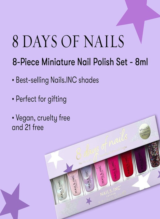 Nails Inc 8 Days Of Nails Nail Polish Set, Limited Edition, Mothers Day Gift, Women & Girls Gifting, Quick Dry, Air Dry, High Shine, Long Lasting, Ultra Glossy, Manicure Set, Trendy 8 Piece Gift Set - Image 5