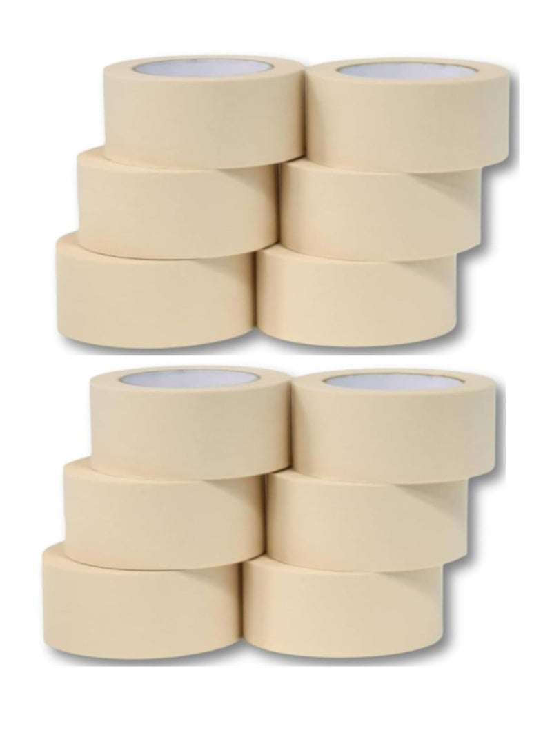 Libra Libra Heavy Duty Masking Tape (Ivory,2in x 20 Yard) Pack of 12  - Image 1