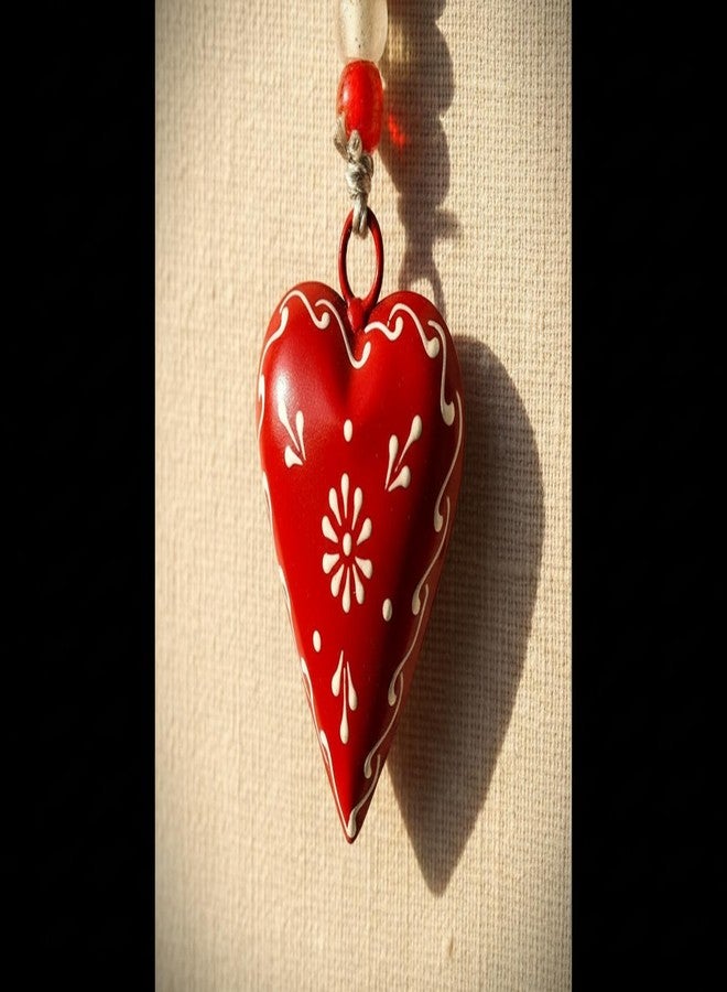 MIRAMAYEE Set of 5 Heart Decorative Bells | Metal Heart Hanging Ornaments for Home Decoration | 2.5 Inch - Image 1