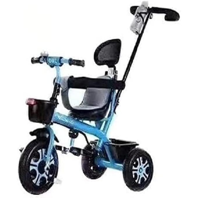 KIDS TRICYCLES FOR 1 TO 6 YEARS BABY TRIKE KID'S RIDE TRICYCLE WITH PUSH BAR 3 WHEELS BIKE FOR BOYS AND GIRLS 3 WHEELS TODDLER TRICYCLE (BLUE) - Image 2