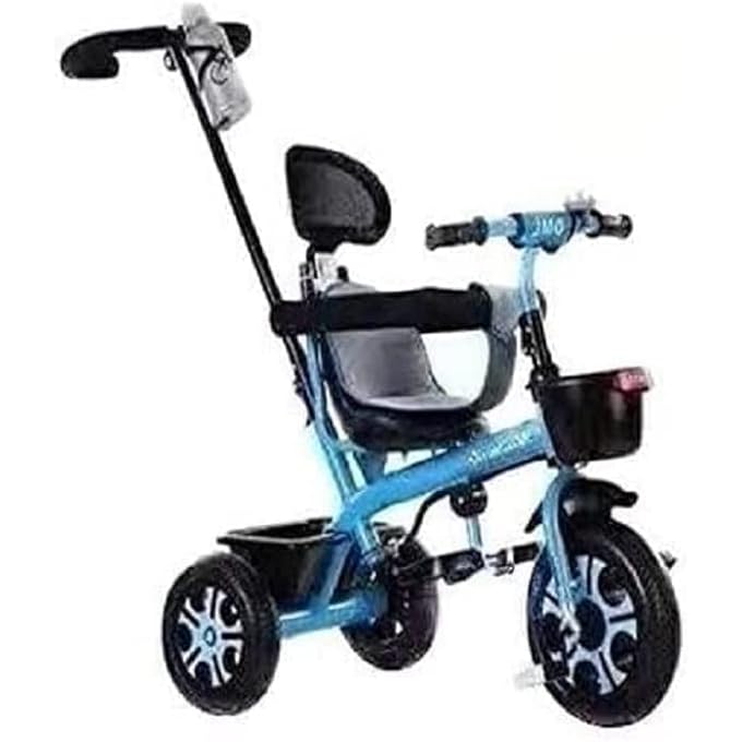 KIDS TRICYCLES FOR 1 TO 6 YEARS BABY TRIKE KID'S RIDE TRICYCLE WITH PUSH BAR 3 WHEELS BIKE FOR BOYS AND GIRLS 3 WHEELS TODDLER TRICYCLE (BLUE) - Image 1
