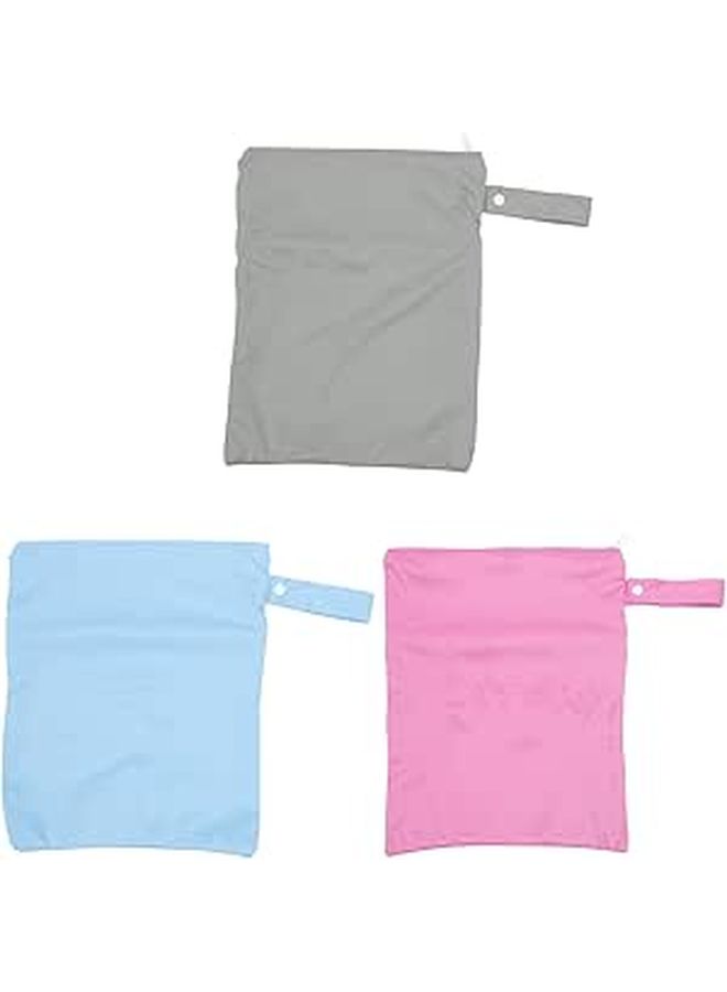 3Pcs Waterproof Wet Dry Bag Set With Double Zippers For Diaper Travel Gym Swim Laundry - Image 1