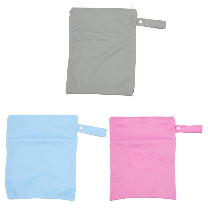 3Pcs Waterproof Wet Dry Bag Set With Double Zippers For Diaper Travel Gym Swim Laundry - Image 2