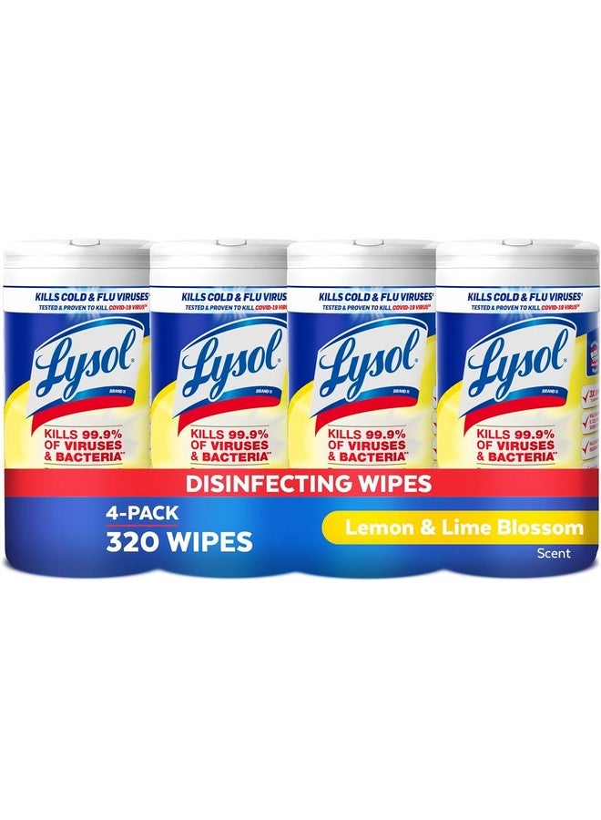 Lysol مناديل مطهرة من لايسول، مناديل تنظيف مضادة للبكتيريا متعددة الأسطح، للتعقيم والتنظيف، برائحة الليمون وزهرة الليمون، عبوة من 4 (قد يختلف التعبئة) - Image 1