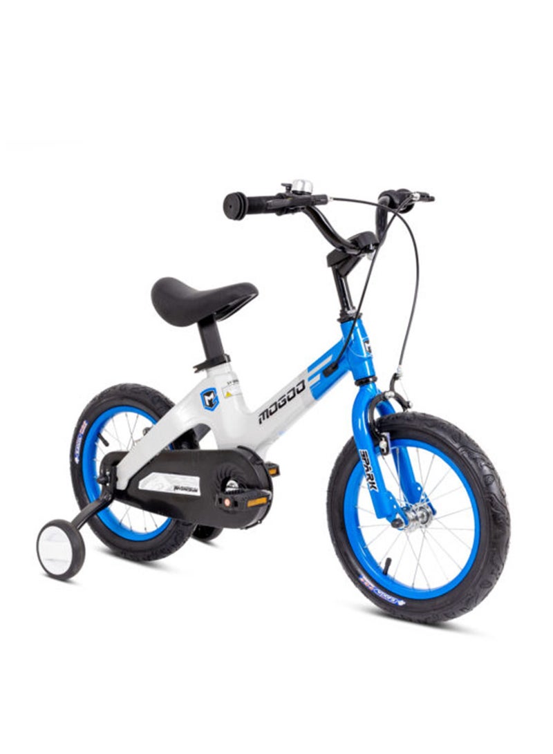 MOGOO Spark Magnesium 14 inch Kids Bike | 14-Inch Wheel Size | Adjustable Seat | Blue/White Color - Image 2