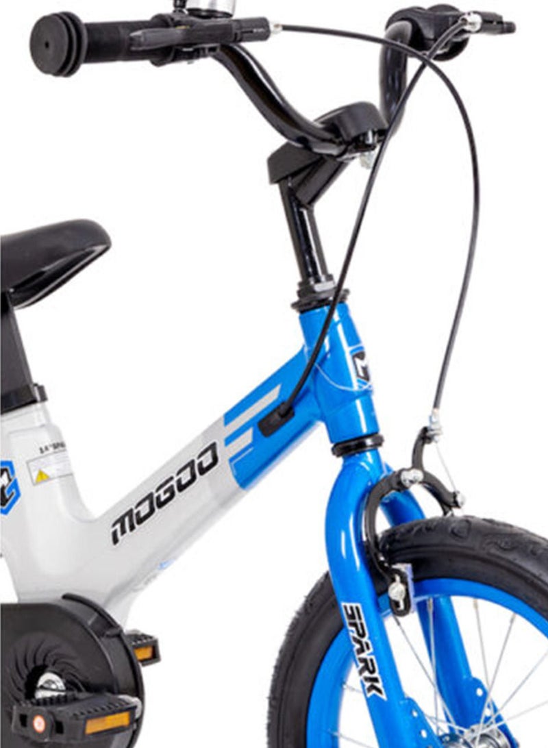 MOGOO Spark Magnesium 14 inch Kids Bike | 14-Inch Wheel Size | Adjustable Seat | Blue/White Color - Image 3