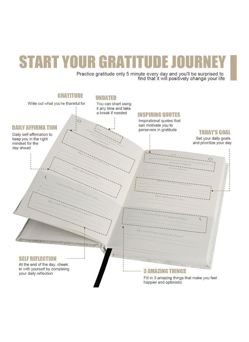 CMGTYYD 5 Minute Journal And Gratitude Journal For Happiness Mindfulness And Reflection - Daily Affirmations With Simple Guided Format - Undated Life Planner  - Image 2