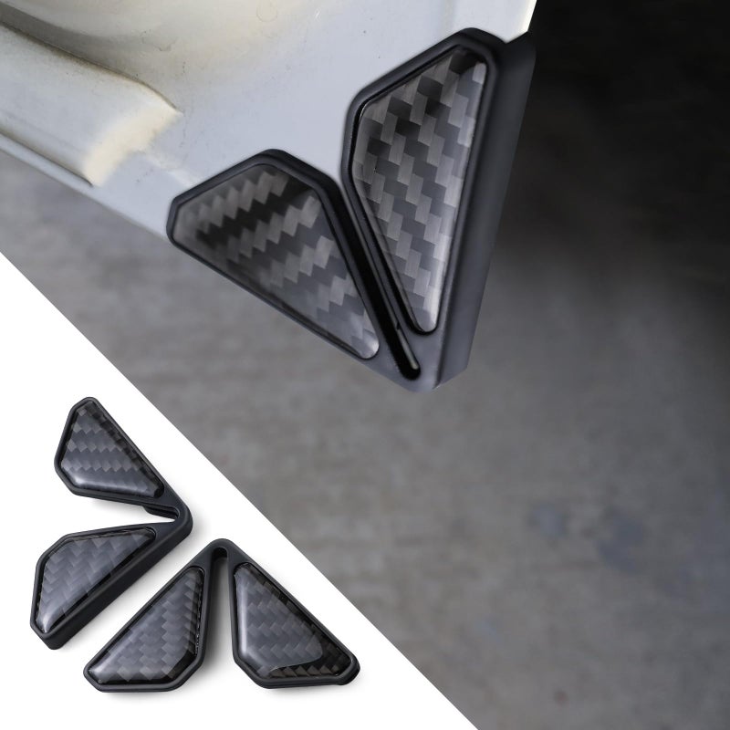 Wogomz 2PCS Car Door Corner Guards Carbon Fiber Auto Front Door Edge Guards for Door Corner AntiCollision Car Door Corner Protector Sticker Universal Car Accessories Decoration Black - Image 3