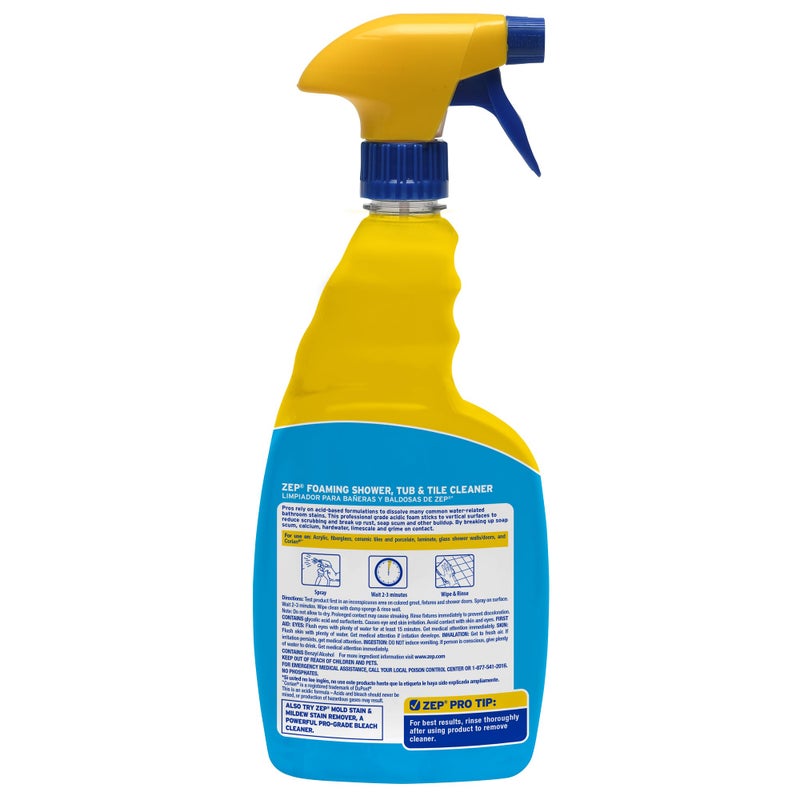 Zep Foaming Shower Tub and Tile Cleaner - 32 oz (Case of 4) ZUPFTT324 - No Scrub Formula, Breaks up Tough Buildup on Contact - Image 3