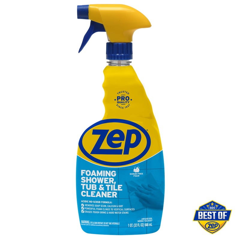Zep Foaming Shower Tub and Tile Cleaner - 32 oz (Case of 4) ZUPFTT324 - No Scrub Formula, Breaks up Tough Buildup on Contact - Image 2