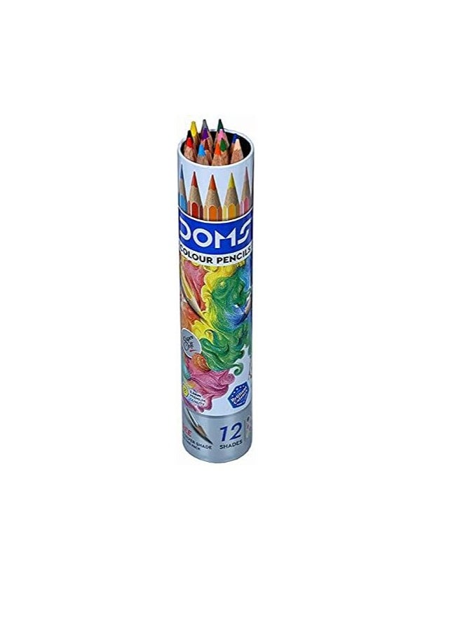 DOMS - Doms Non-Toxic Super Soft Colour Pencils in Round Tin Box (12 Assorted Shades x 3 Set) - Image 1