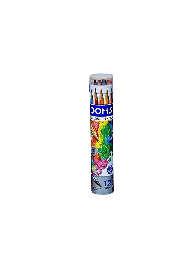 DOMS - Doms Non-Toxic Super Soft Colour Pencils in Round Tin Box (12 Assorted Shades x 3 Set) - Image 1