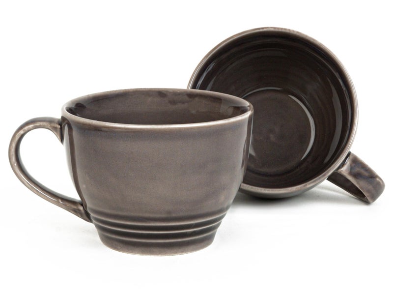 Bodhi House Large Ceramic Coffee Mug | Microwave & Dishwasher Safe | Bone-Ash Free Cappuccino Mug | MultiPurpose Foodgrade Latte Coffee Mug Ideal for Daily Use, Gifting (Pack of 2, 500ml | Smoke Grey) - Image 2