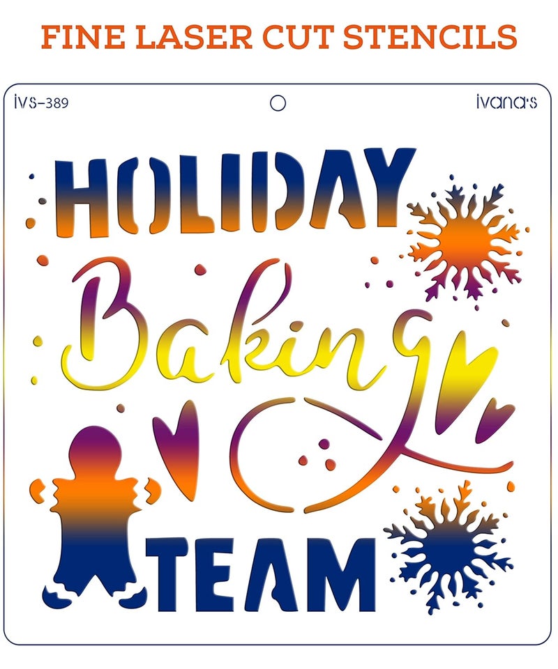 ivana's Ivana's Holiday Stencil for Art & Craft, Reusable DIY Decorative Stencil for Painting on Canvas, Fabric, Cloth, Paper, Glass, Furniture and Wall, Size - 6 x 6 inch, IVS-389  - Image 3