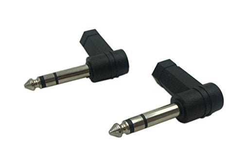 CERRXIAN Right Angle 1/4 Male to 1/8 Female Adapter, 90 Degree 6.35mm 3 Pole Male to 3.5mm Female Stereo TRS Headphone Audio Converter Connector(2-Pack) - Image 2