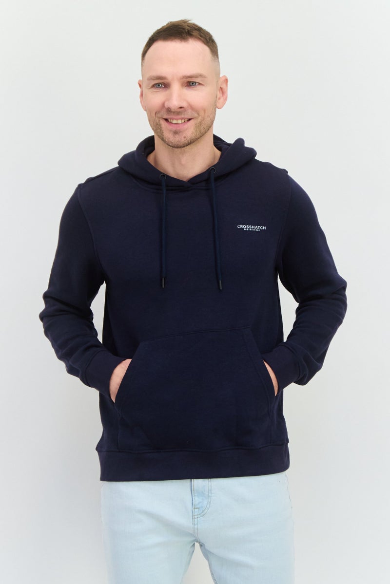 CROSSHATCH سويت شيرت هودي جرافيك للرجال 2 قطعة، أزرق داكن - Image 1