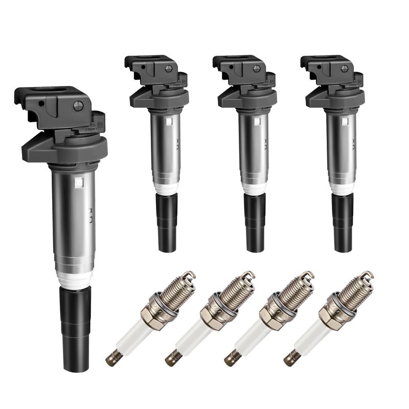 GAGOLCAR Ignition Coil Pack UF667 and Iridium Spark Plugs (Set of 4) Compatible with BMW 228i 320i 328i 428i 528i X1 X3 X4 X5 Z4 xDrive GT Gran Coupe GC 2.0L Replaces # 66975 150480053 65830571 - Image 1