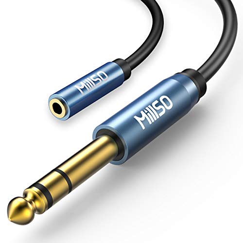 MillSO 1/4 to 3.5mm Headphone Adapter (10 Feet) TRS 6.35mm 1/4 Male to 3.5mm 1/8 Female Stereo Jack Audio Adapter for Amplifiers, Guitar Amp, Keyboard Piano, Home Theater, Headphones - Image 1