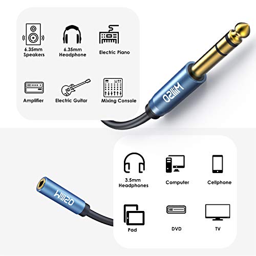 MillSO 1/4 to 3.5mm Headphone Adapter (10 Feet) TRS 6.35mm 1/4 Male to 3.5mm 1/8 Female Stereo Jack Audio Adapter for Amplifiers, Guitar Amp, Keyboard Piano, Home Theater, Headphones - Image 4