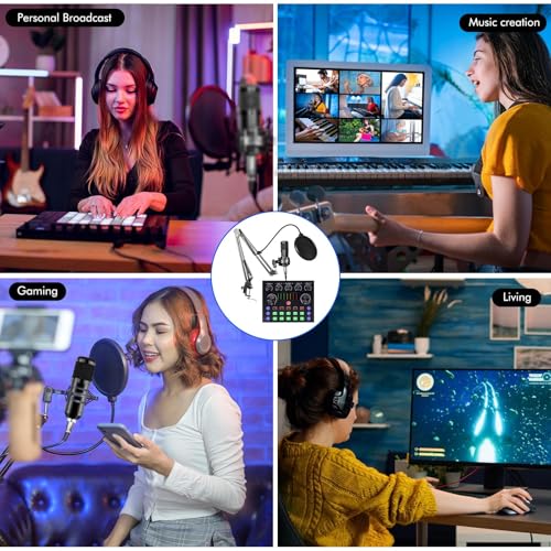 ALSO GO Podcast Equipment Bundle, Podcast Microphone Bundle with BM-800 Microphone & V8s Sound Card, Recording Studio Equipment for Singing, Gaming, Live Streaming and YouTube Tiktok - Image 3