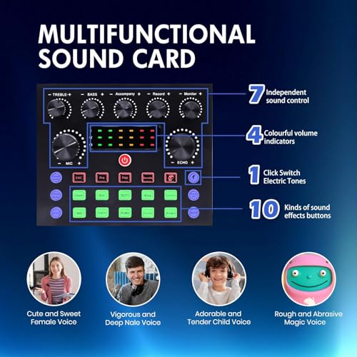 ALSO GO Podcast Equipment Bundle, Podcast Microphone Bundle with BM-800 Microphone & V8s Sound Card, Recording Studio Equipment for Singing, Gaming, Live Streaming and YouTube Tiktok - Image 5