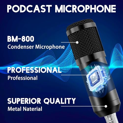 ALSO GO Podcast Equipment Bundle, Podcast Microphone Bundle with BM-800 Microphone & V8s Sound Card, Recording Studio Equipment for Singing, Gaming, Live Streaming and YouTube Tiktok - Image 4