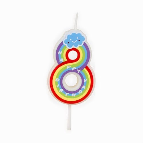 Juzfun Birthday Candles for Kids Number for 8th Year Unicorn Party Cake Topper Decoration Eighth Wedding Anniversary Size - Height 5 CM x Width 3 CM - Image 1