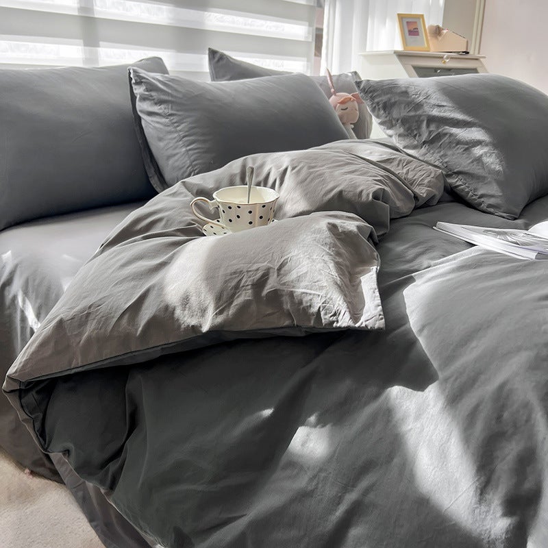 Four-Piece Bedding Set For Beds, Brushed Duvet Cover, Solid Color Three-Piece Set, Direct Sale From Manufacturer, Ins Style - Image 3