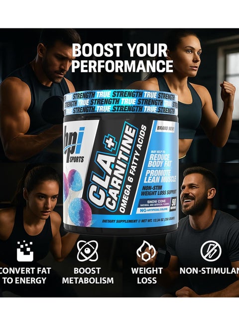 cla l carnitine bpi BPI SPORTS CLA+ Carnitine Non-Stimulant Weight Loss Supplement - Snow Cone  - (50 Servings) | Best Price KSA