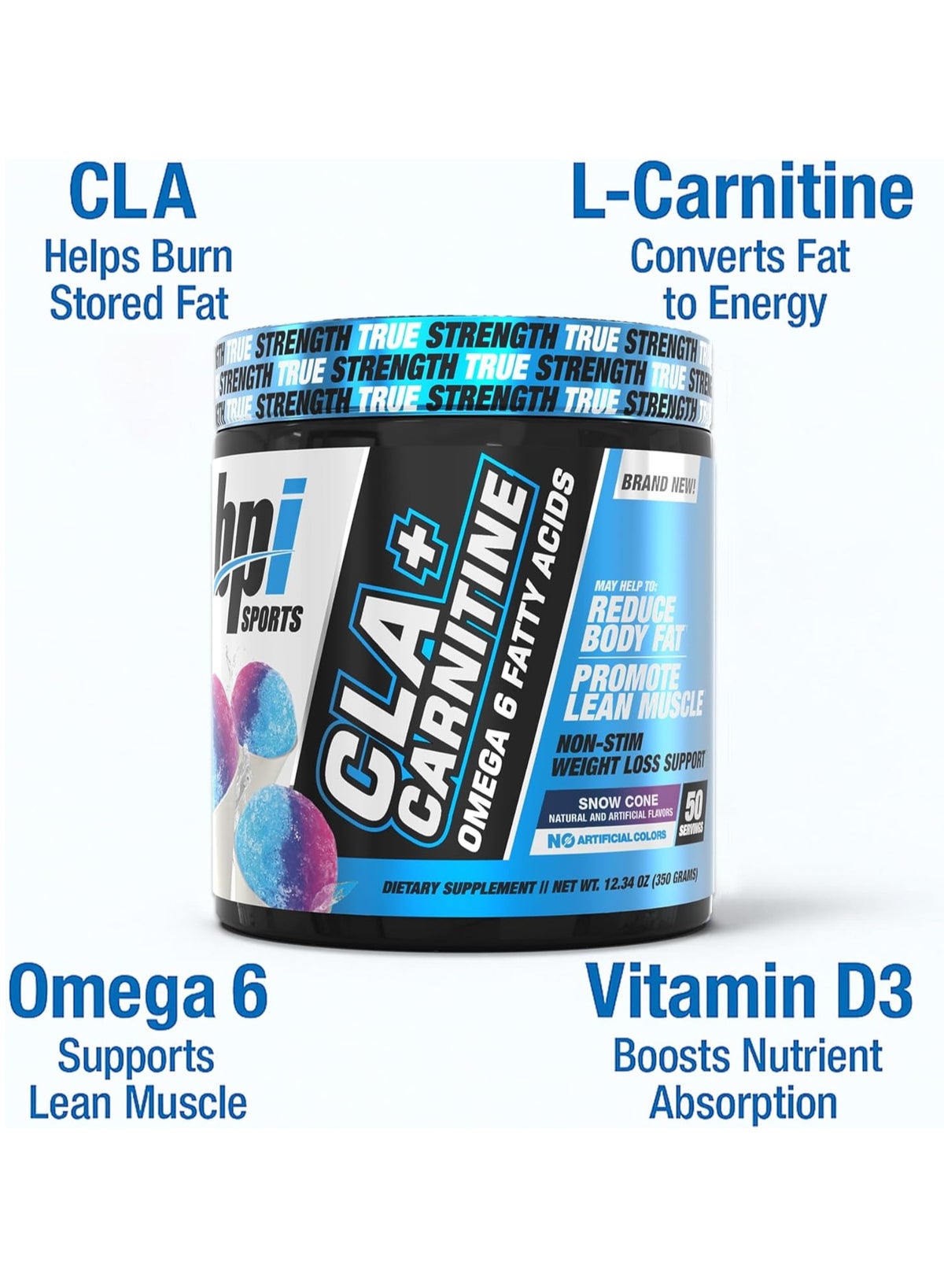 bpi cla and l carnitine Sports, + Powder, 50 Servings, Fruit Punch Flavor CLA + Carnitine by BPI