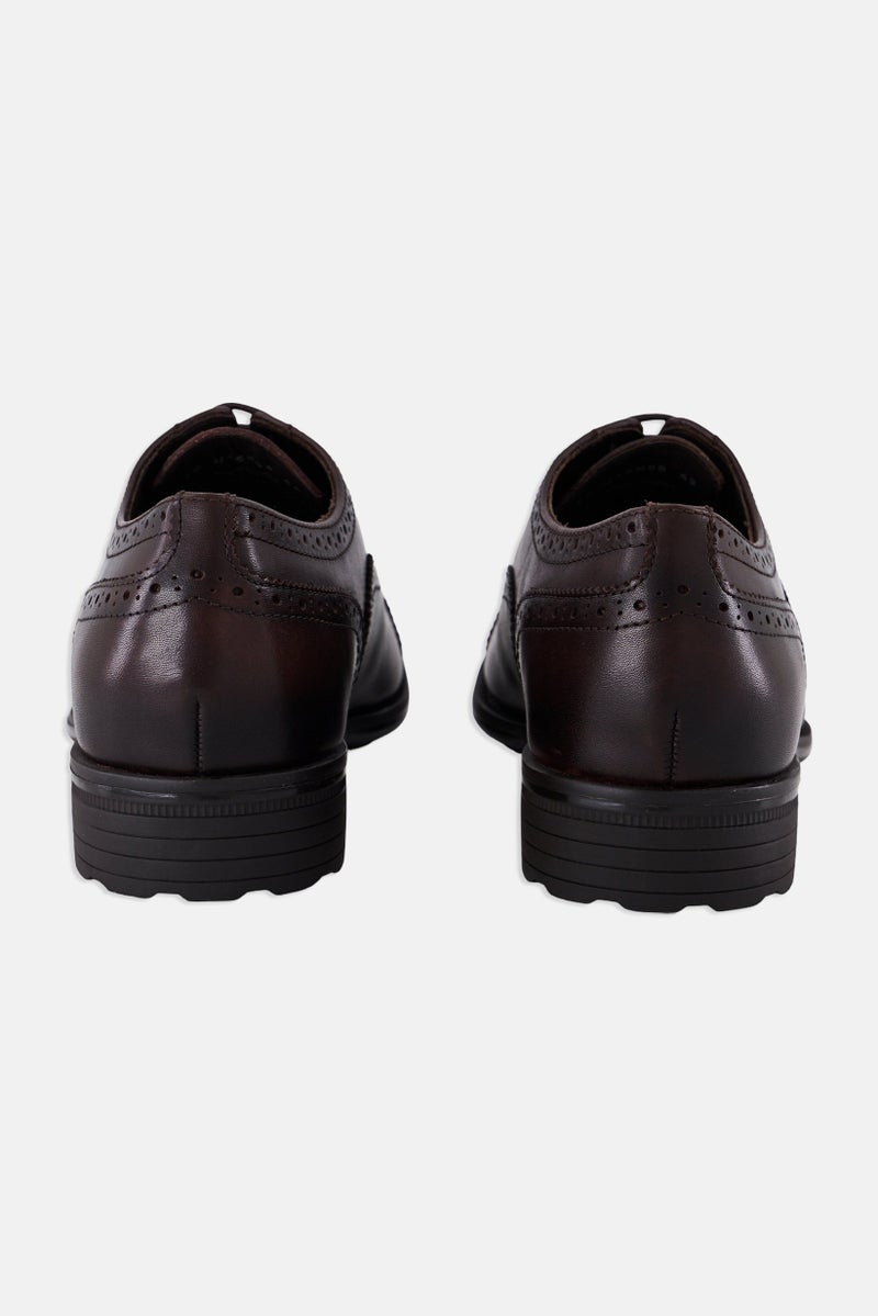 GEOX Men U Walk Pleasure F B  Lace Up Leather Formal Shoes, Coffee Brown - Image 2