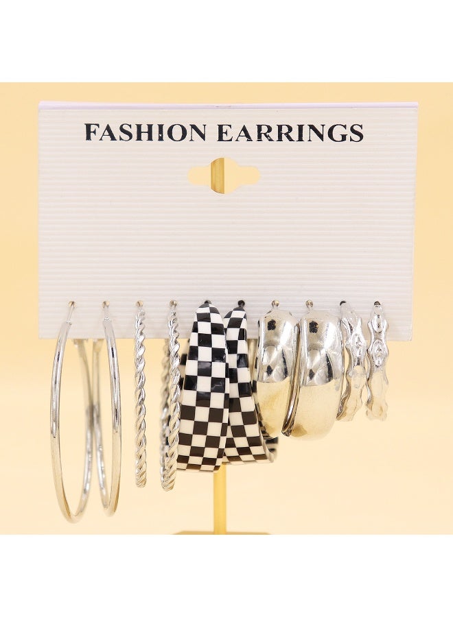 KUYING New Geometric Ear Ring Colored Resin Board Earring Set